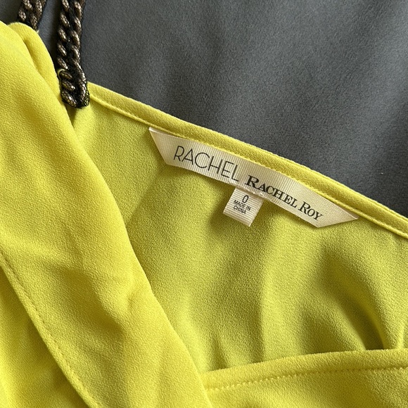 Rachel Roy Yellow Chiffon Drape Dress - Picture 3 of 3